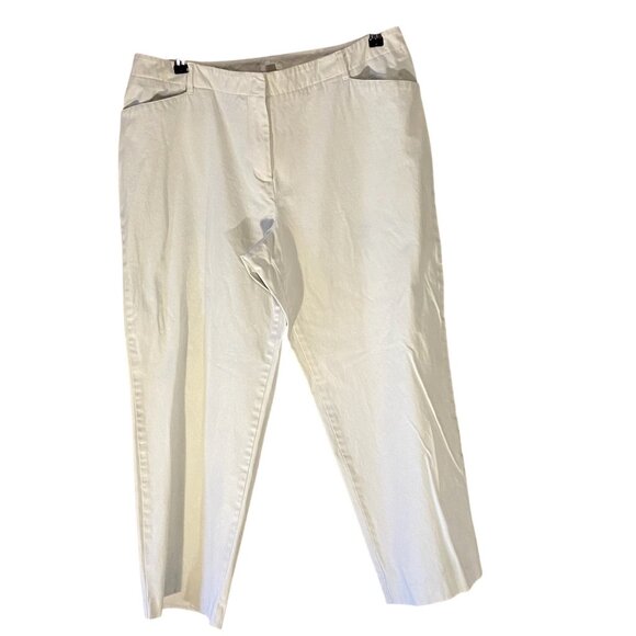J. Jill Stretch Pants Size 16 Petite Off-White Business Casual Cotton Blend - Picture 1 of 10